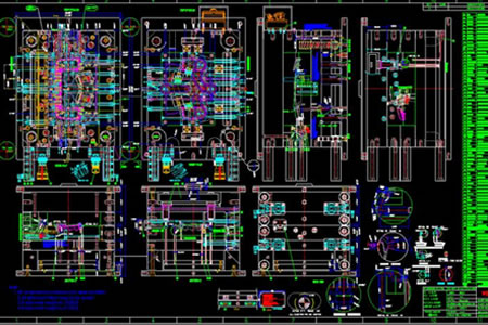 Disegno tecnico bidimensionale dello stampo